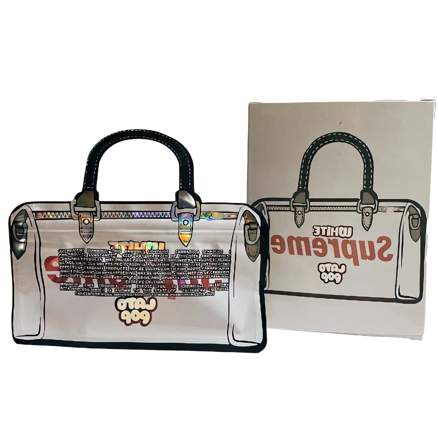 25 Pack 3.5g Shaped Bags & Boxes Set - White Supreme Latopop