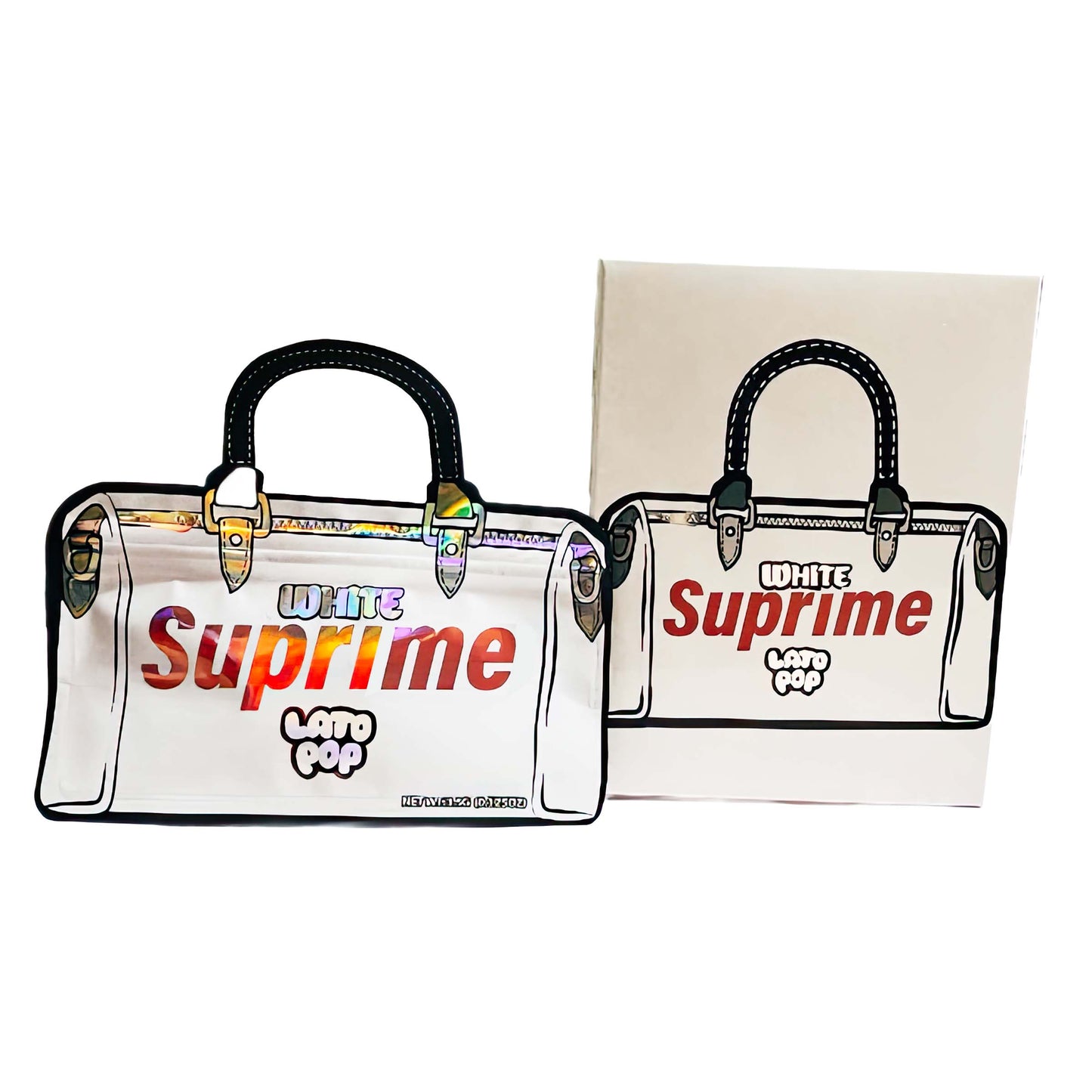 25 Pack 3.5g Shaped Bags & Boxes Set - White Supreme Latopop