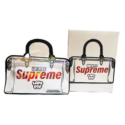 3.5g Shaped Mylar Bag with Box - White Supreme Latopop (25 Bags+25Boxes)