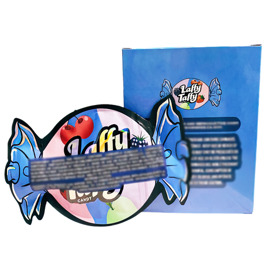 3.5g Shaped Mylar Storage Bag with Box - Laffy Taffy (25 Storage Bags+25Boxes)