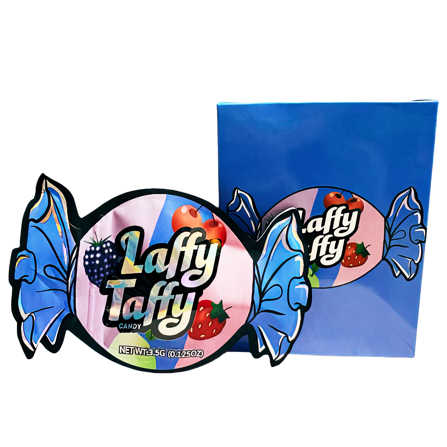 3.5g Shaped Mylar Storage Bag with Box - Laffy Taffy (25 Storage Bags+25Boxes)