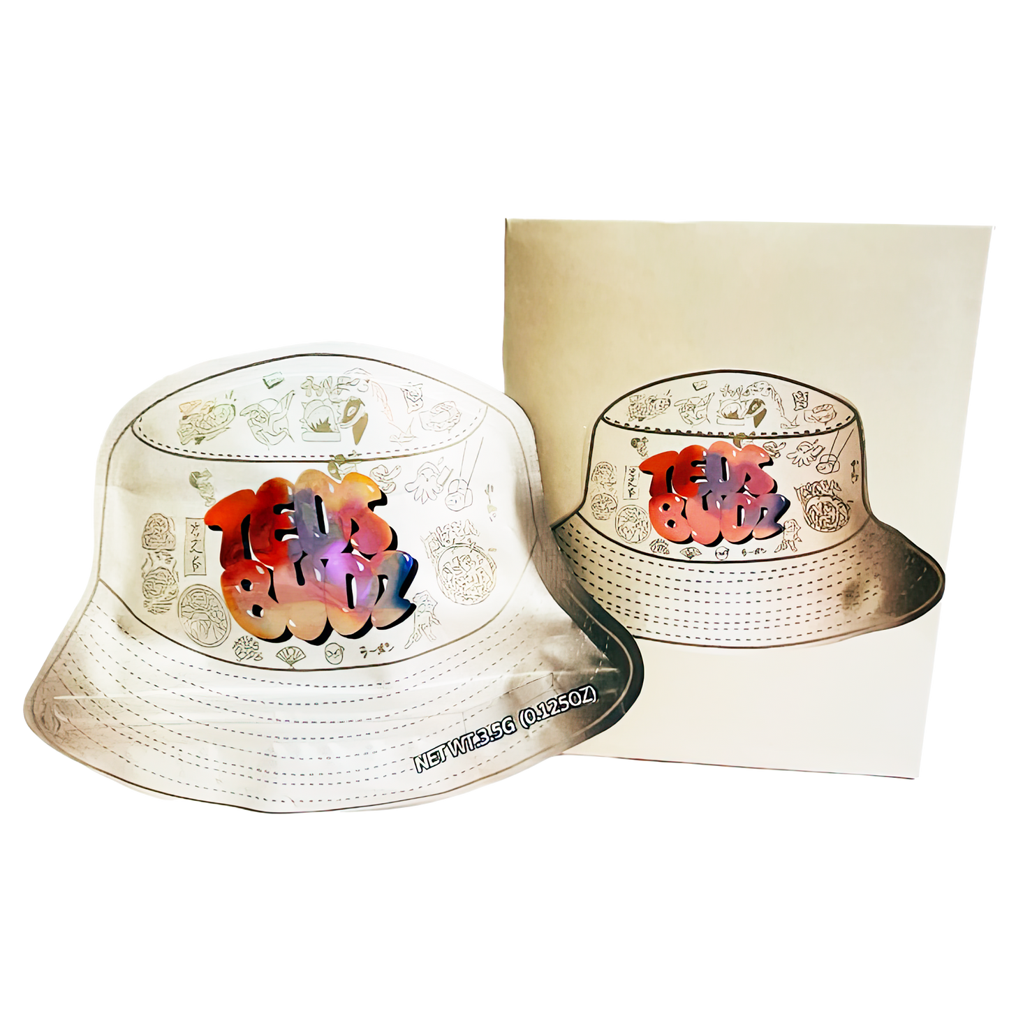 3.5g Shaped Mylar Storage Bag with Box - Teds Budz (25 Storage Bags+25Boxes)