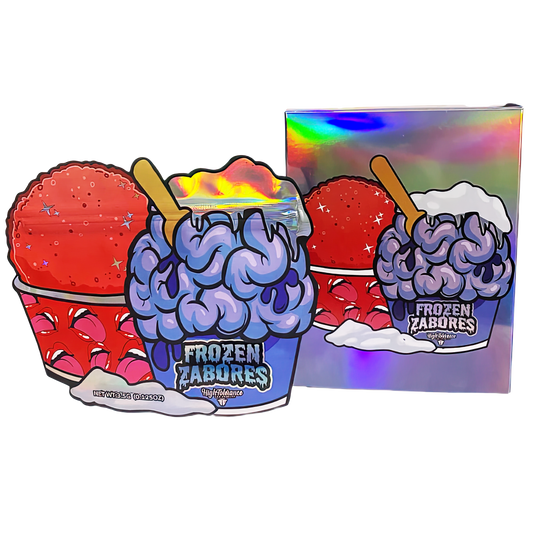 3.5g Shaped Mylar Storage Bag with Box - Frozen Zabores (25 Storage Bags+25Boxes)