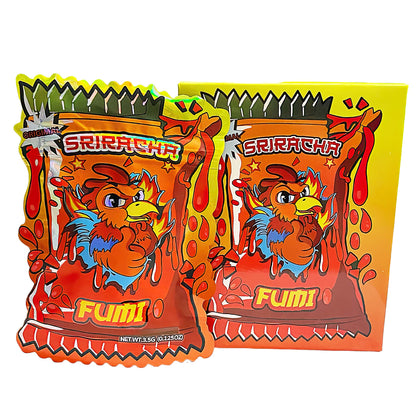 25 Pack 3.5g Shaped Bags & Boxes Set - Sriracha Fumi
