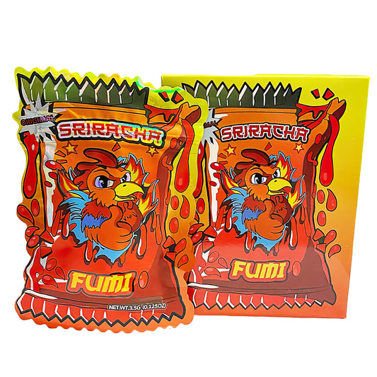 25 Pack 3.5g Shaped Bags & Boxes Set - Sriracha Fumi