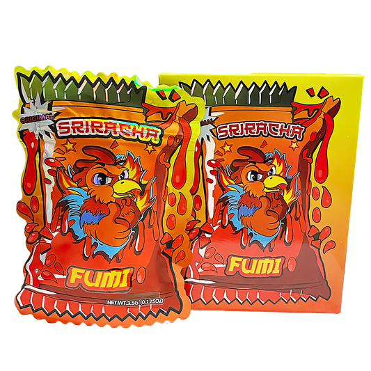 3.5g Shaped Mylar Storage Bag with Box - Sriracha Fumi (25 Storage Bags+25Boxes)