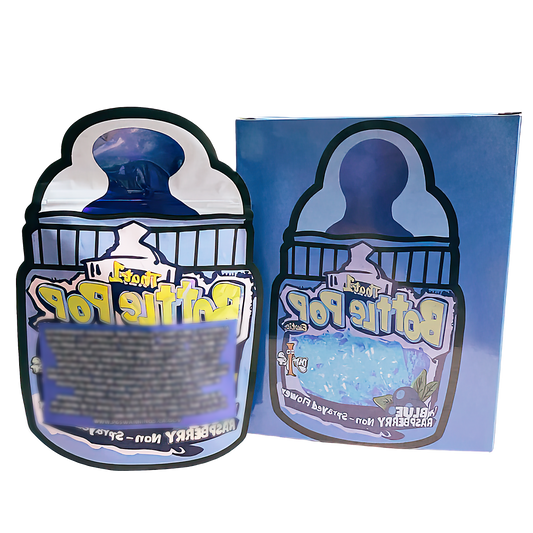 3.5g Shaped Mylar Storage Bag with Box - Bottle Pop (25 Storage Bags+25Boxes)