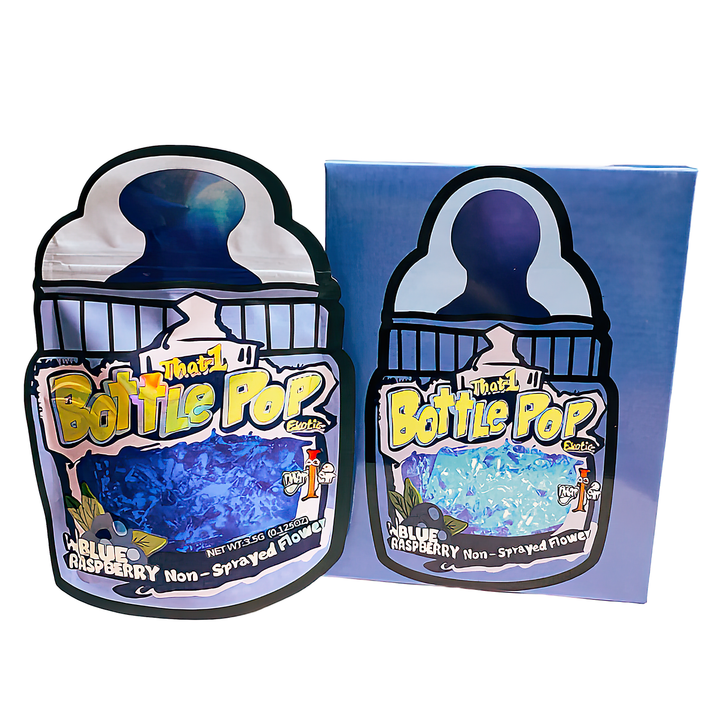 3.5g Shaped Mylar Storage Bag with Box - Bottle Pop (25 Storage Bags+25Boxes)