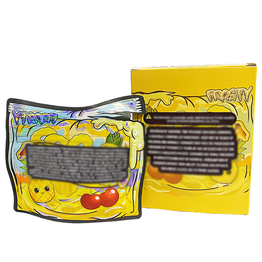 3.5g Shaped Mylar Storage Bag with Box - Pina Colada (25 Storage Bags+25Boxes)