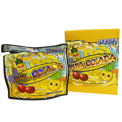 3.5g Shaped Mylar Storage Bag with Box - Pina Colada (25 Storage Bags+25Boxes)