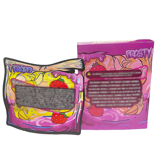 25 Pack 3.5g Shaped Bags & Boxes Set - Strawberry Banana Graphic Set Frosty
