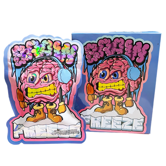 3.5g Shaped Mylar Bag with Box - Brain Freeze (25 Bags+25Boxes)