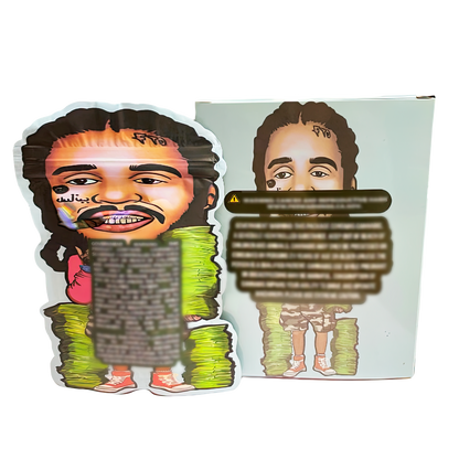 3.5g Shaped Mylar Storage Bag with Box - OT7 Boxed (25 Storage Bags+25Boxes)