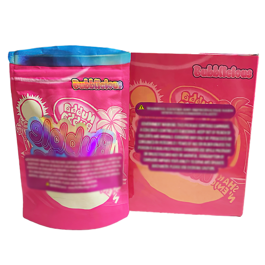 3.5g Shaped Mylar Storage Bag with Box - Bubble Runtz (25 Storage Bags+25Boxes)