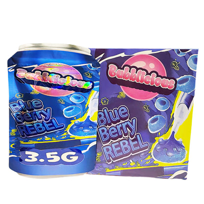 25 Pack 3.5g Shaped Bags & Boxes Set - Bubblicious Blueberry Rebel