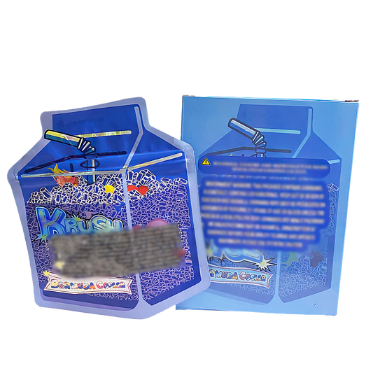 3.5g Shaped Mylar Storage Bag with Box - Krush Ice (25 Storage Bags+25Boxes)