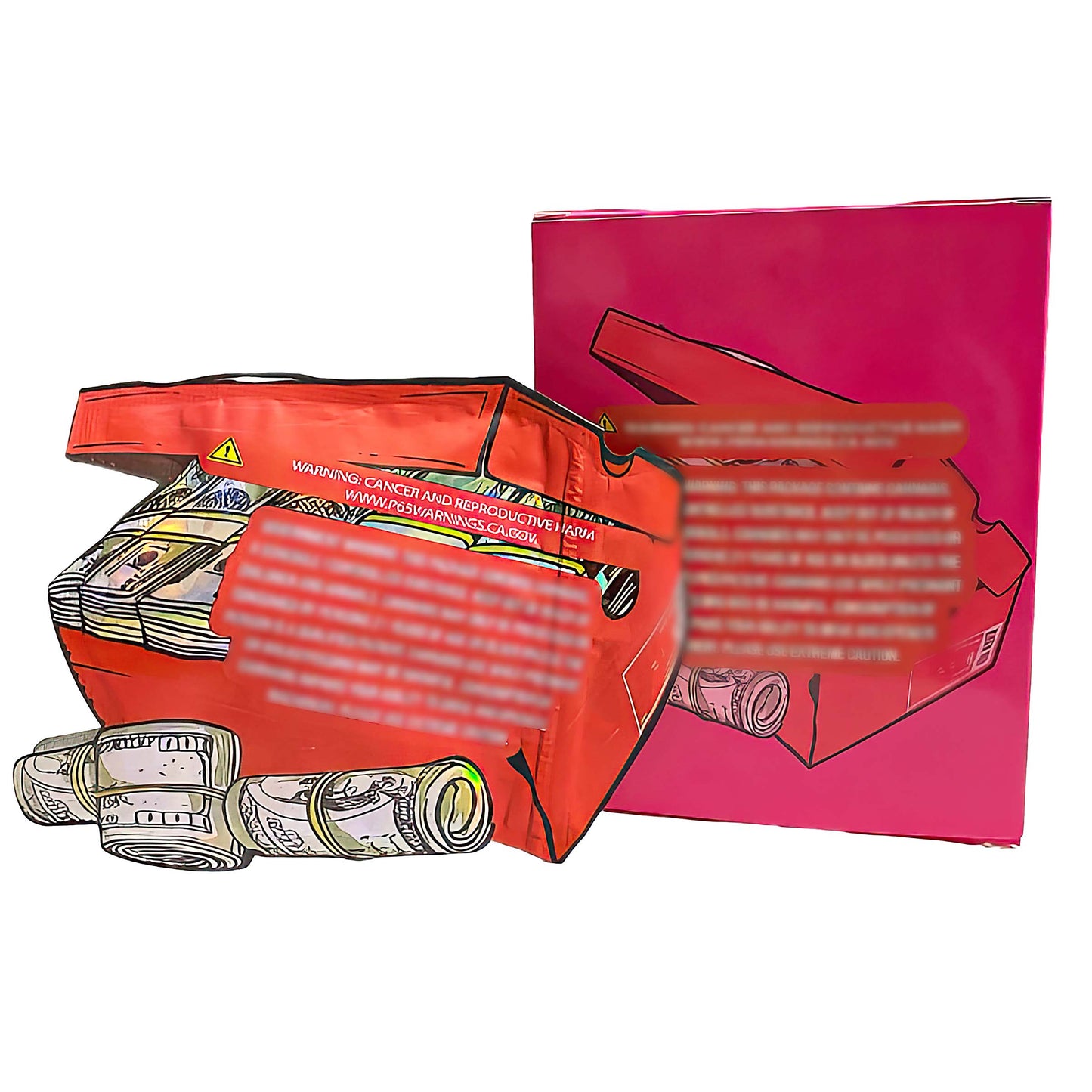 25 Pack 3.5g Shaped Bags & Boxes Set - Money Stack Illustration