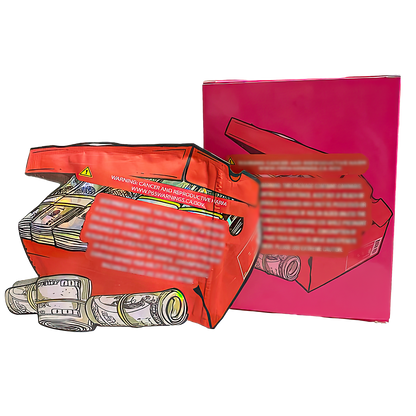 3.5g Shaped Mylar Storage Bag with Box - High Roller (25 Storage Bags+25Boxes)