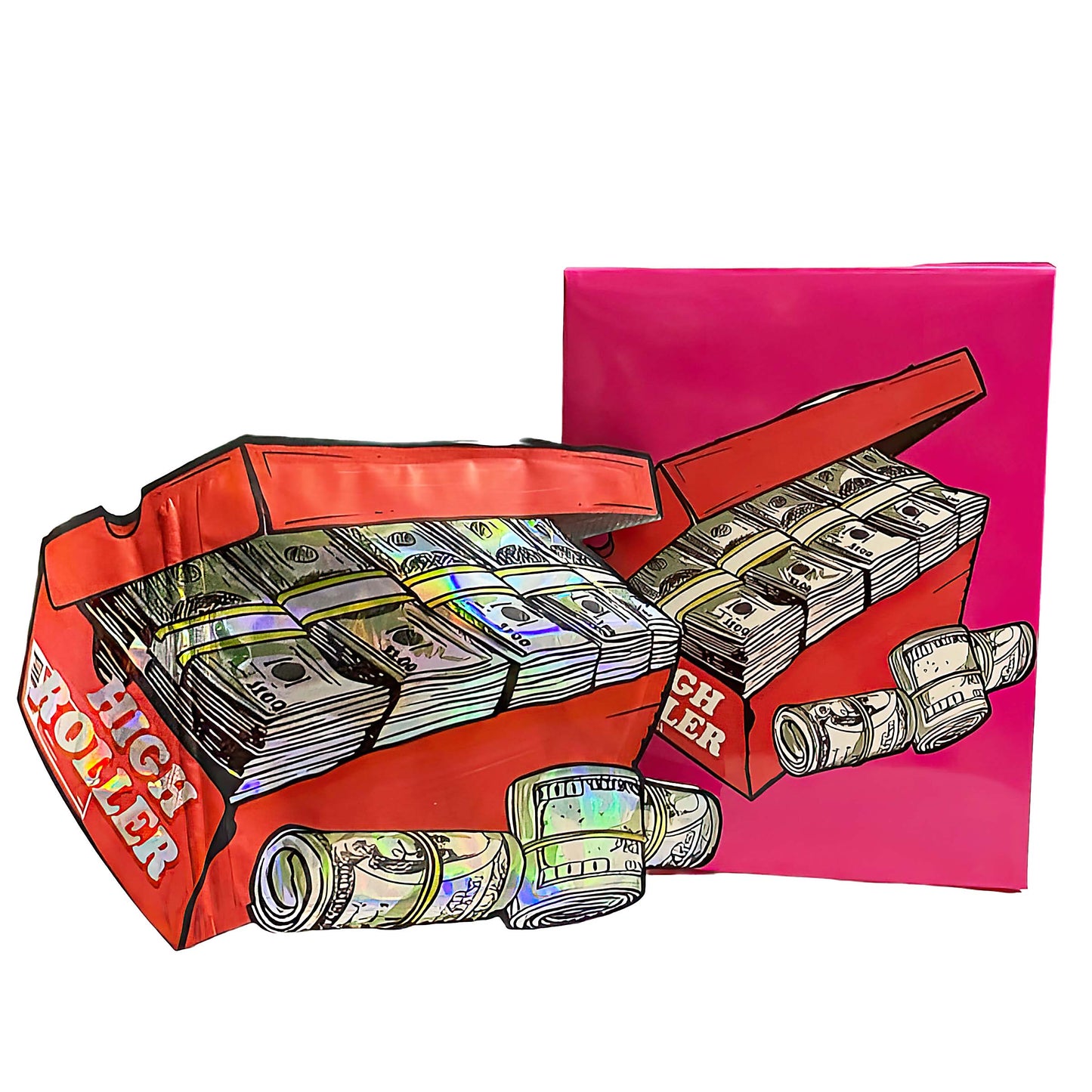 25 Pack 3.5g Shaped Bags & Boxes Set - Money Stack Illustration