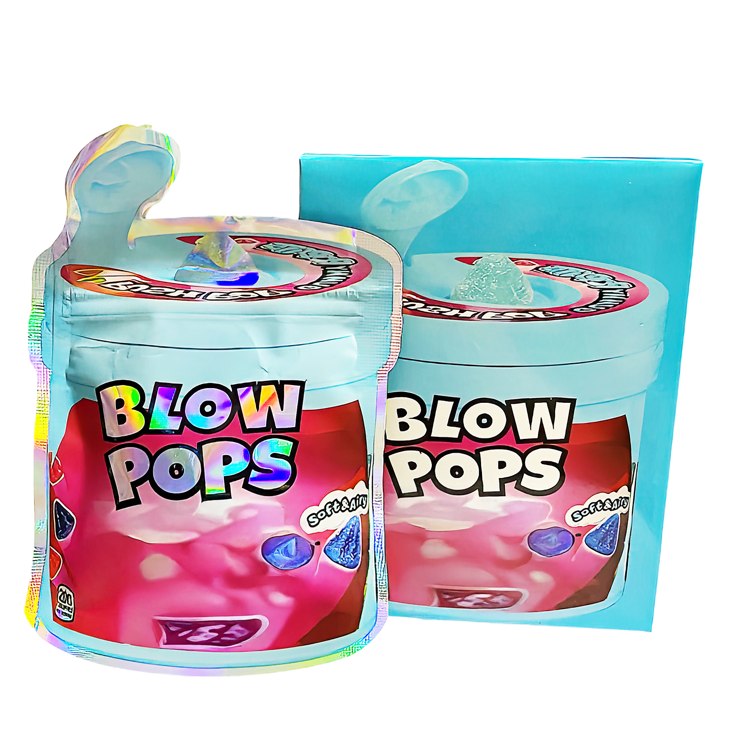 (25 Count) Decorative Zip Foil Pouches with Matching Boxes (4"x 5") Bubble Canister Artwork