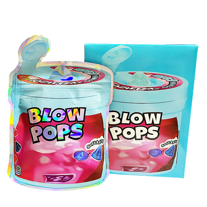 (25 Count) Decorative Zip Foil Pouches with Matching Boxes (4"x 5") Bubble Canister Artwork