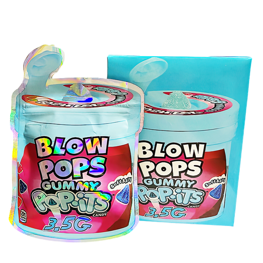 3.5g Shaped Mylar Storage Bag with Box - Blow Pops Gummy Popits (25 Storage Bags+25Boxes)