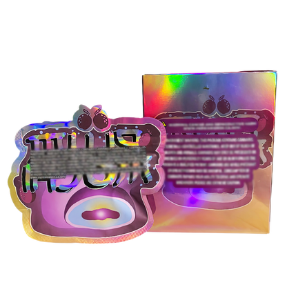 3.5g Shaped Mylar Storage Bag with Box - Plum Mochi (25 Storage Bags+25Boxes)