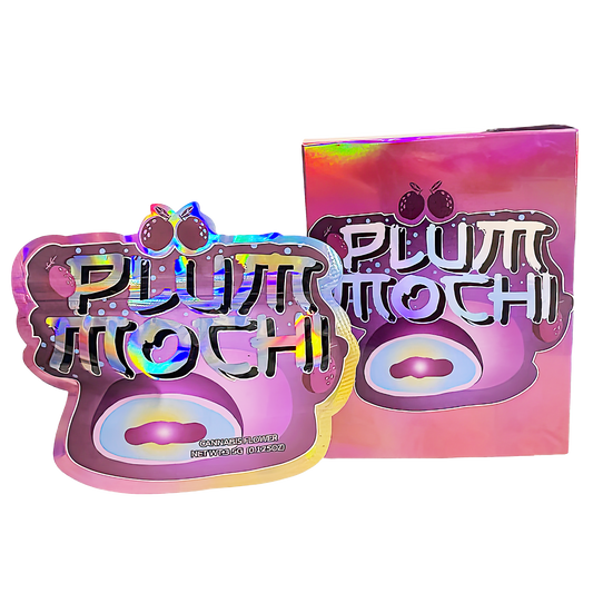 3.5g Shaped Mylar Bag with Box - Plum Mochi (25 Bags+25Boxes)