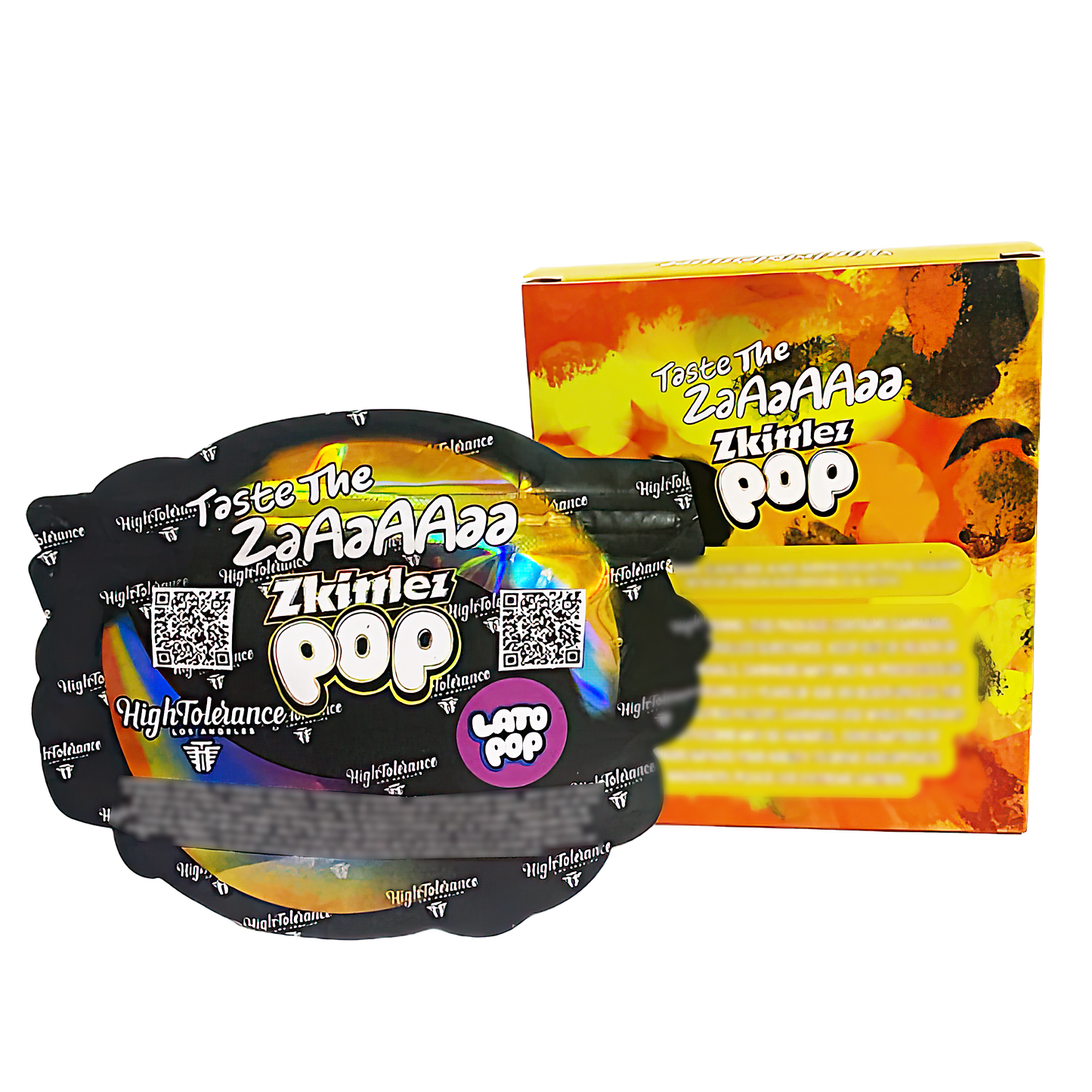 3.5g Shaped Mylar Storage Bag with Box - Zkittlez Pop (25 Storage Bags+25Boxes)