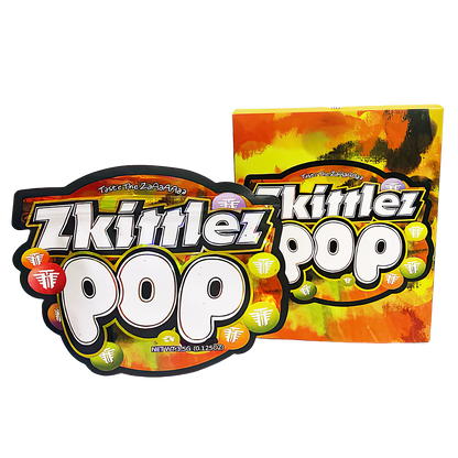 3.5g Shaped Mylar Storage Bag with Box - Zkittlez Pop (25 Storage Bags+25Boxes)
