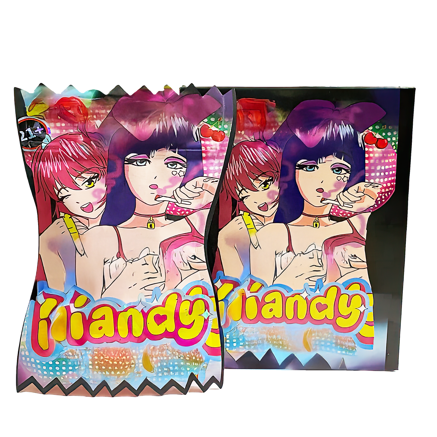 (25 Count) Decorative Zip Foil Pouches with Matching Boxes (4"x 5") Marshmallow Character Graphic