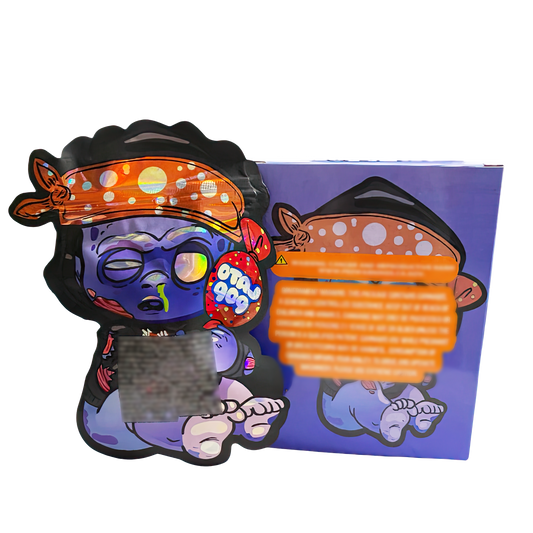 3.5g Shaped Mylar Storage Bag with Box - Latopop Hoodie Pop (25 Storage Bags+25Boxes)