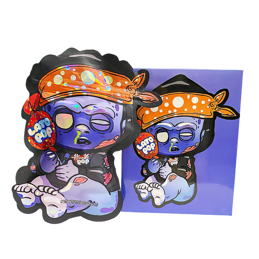 3.5g Shaped Mylar Storage Bag with Box - Latopop Hoodie Pop (25 Storage Bags+25Boxes)