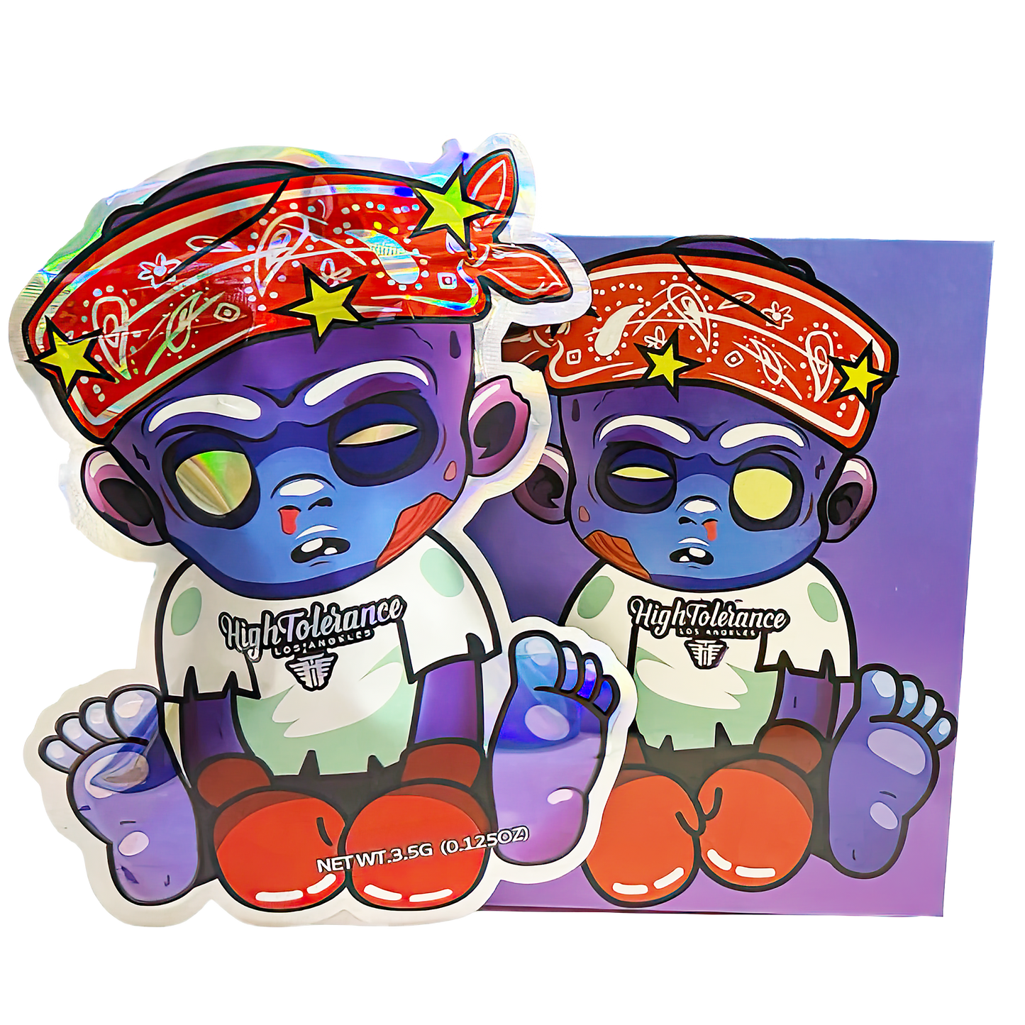 3.5g Shaped Mylar Storage Bag with Box - High Tolerance Hoodie Pop (25 Storage Bags+25Boxes)