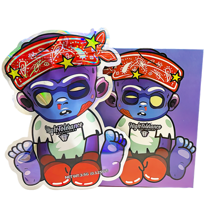 3.5g Shaped Mylar Storage Bag with Box - High Tolerance Hoodie Pop (25 Storage Bags+25Boxes)