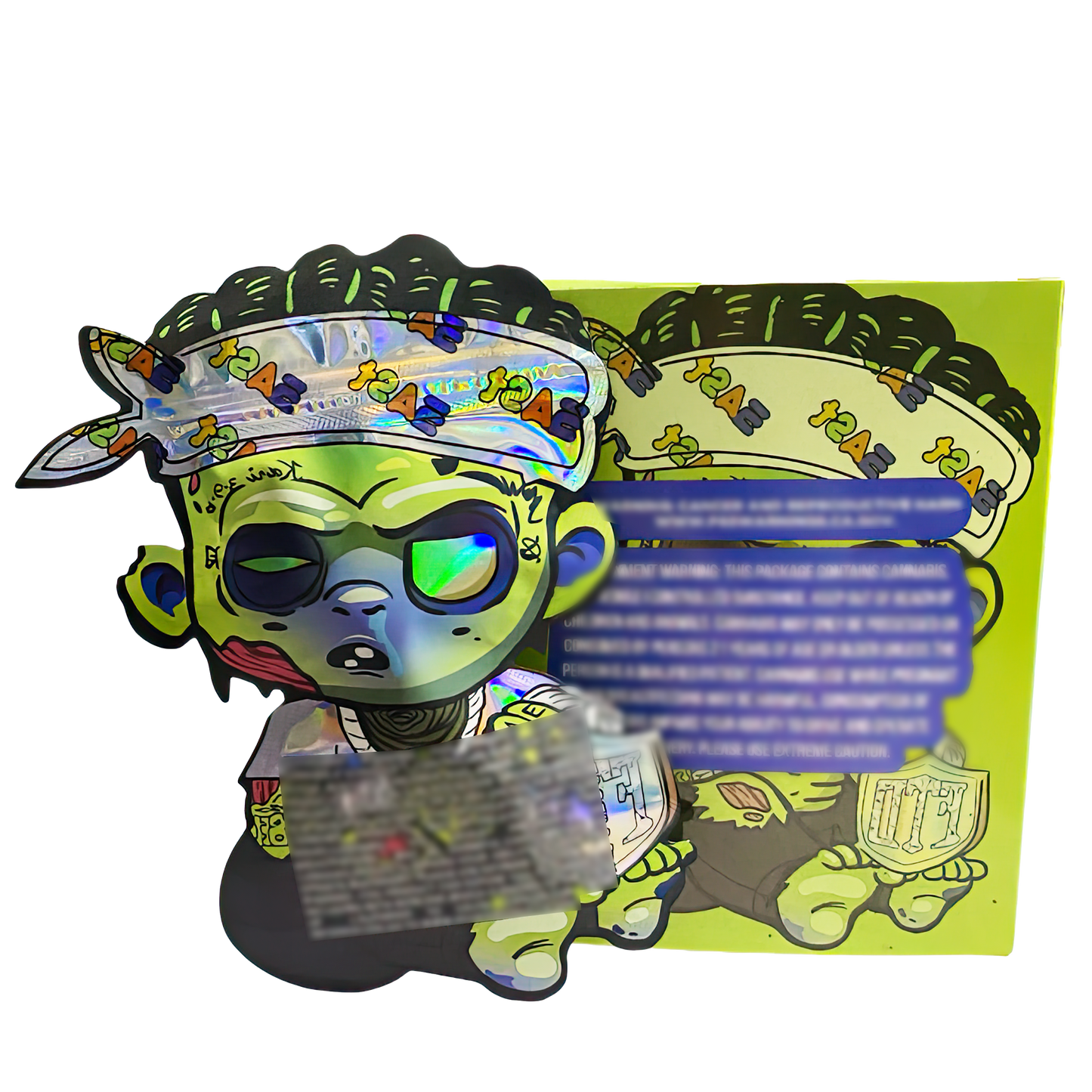 3.5g Shaped Mylar Storage Bag with Box - East FTD Rebel (25 Storage Bags+25Boxes)