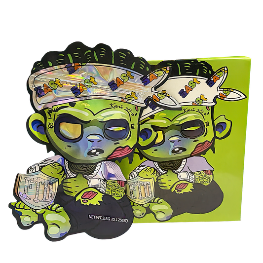 3.5g Shaped Mylar Storage Bag with Box - East FTD Rebel (25 Storage Bags+25Boxes)