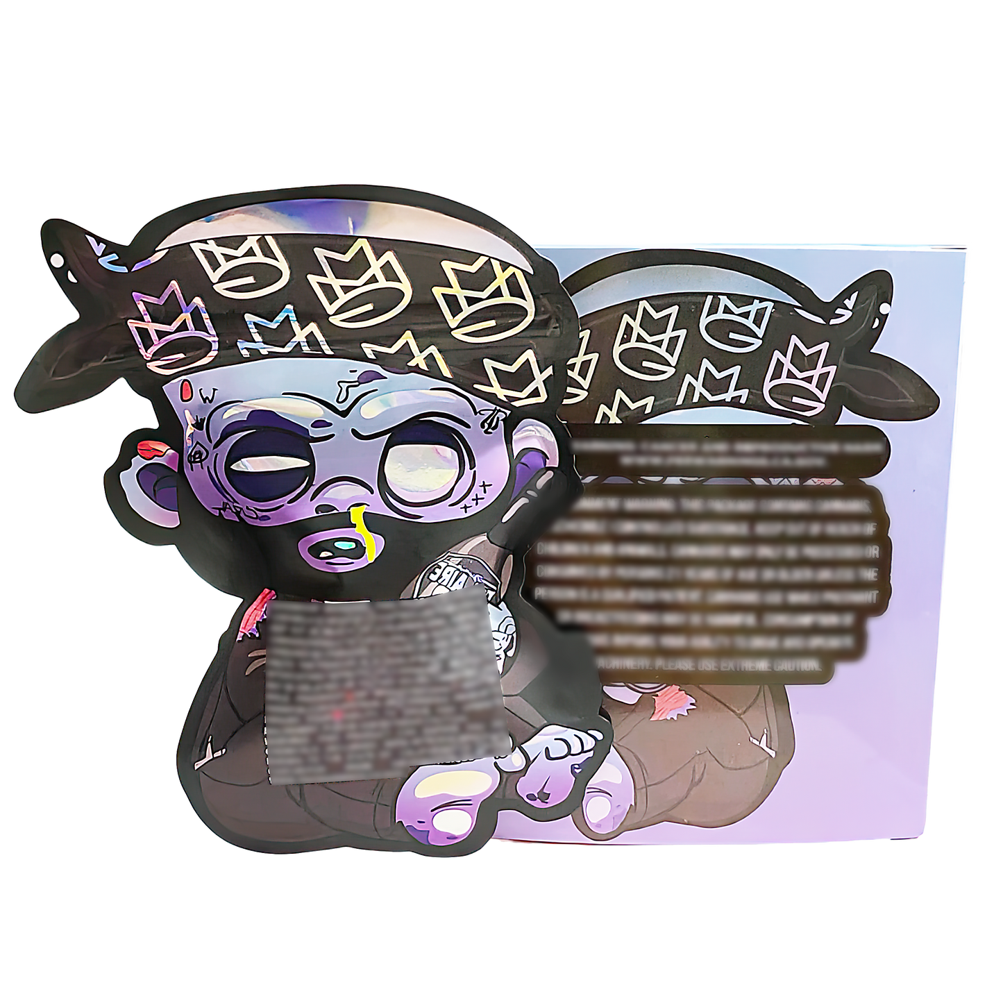 3.5g Shaped Mylar Storage Bag with Box - Air Pop Rebel (25 Storage Bags+25Boxes)