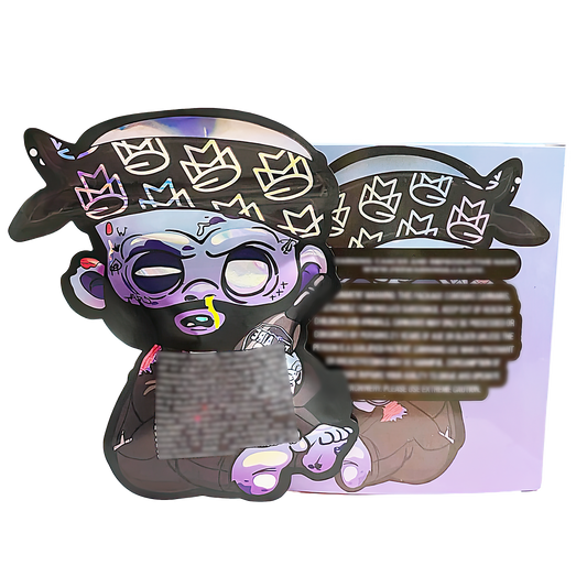 3.5g Shaped Mylar Storage Bag with Box - Air Pop Rebel (25 Storage Bags+25Boxes)