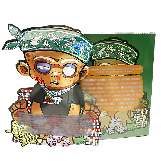 3.5g Shaped Mylar Storage Bag with Box - High Roller Rebel (25 Storage Bags+25Boxes)