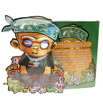 3.5g Shaped Mylar Storage Bag with Box - High Roller Rebel (25 Storage Bags+25Boxes)