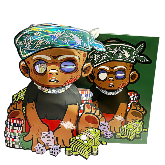 25 Pack 3.5g Shaped Bags & Boxes Set - Dice & Cash Illustration High Tolerance Rebel ICFMF