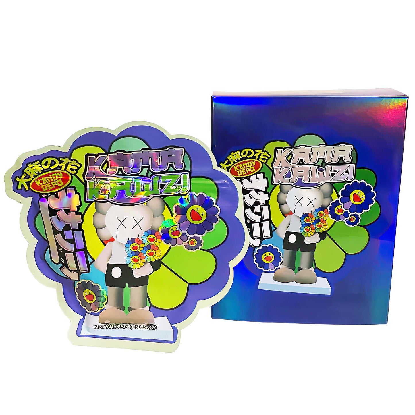 25 Pack 3.5g Shaped Bags & Boxes Set - Cartoon Character Graphic Kama Kawzi