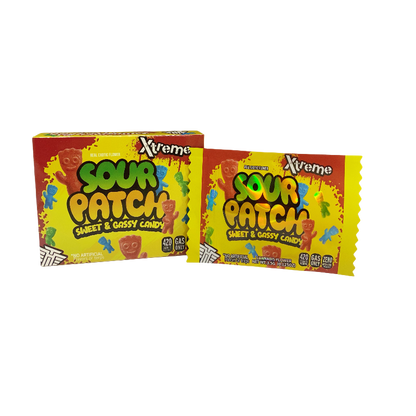 25 Pack 3.5g Shaped Bags & Boxes Set - High Tolerance Xtreme Sour Patch