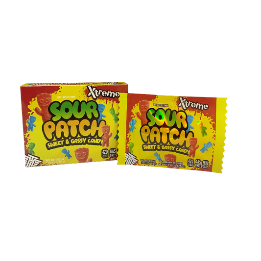 25 Pack 3.5g Shaped Bags & Boxes Set - High Tolerance Xtreme Sour Patch
