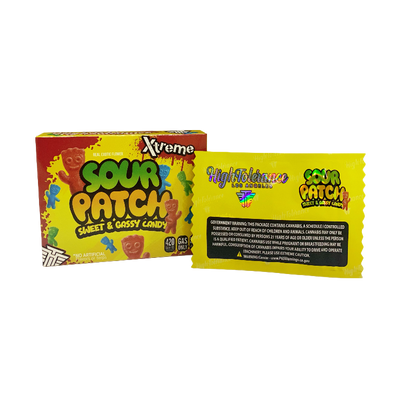 25 Pack 3.5g Shaped Bags & Boxes Set - High Tolerance Xtreme Sour Patch