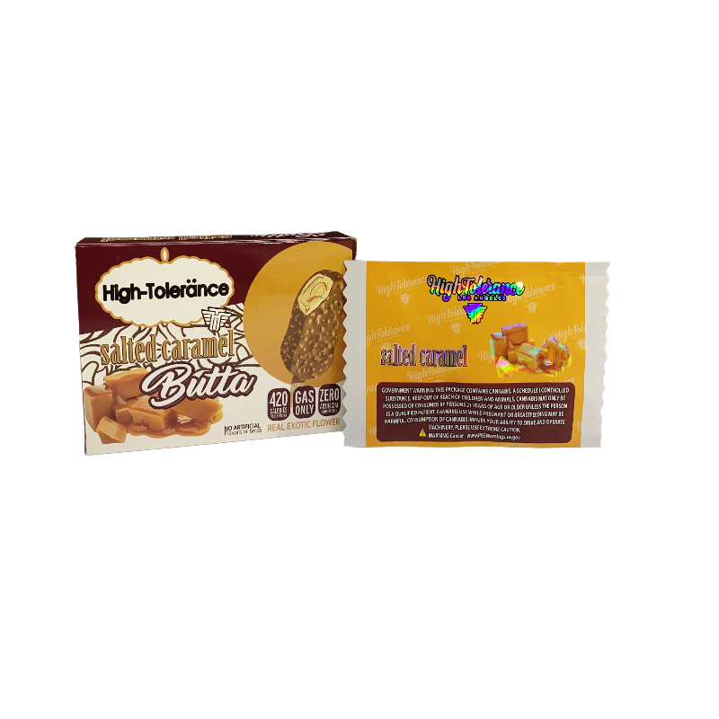 25 Pack 3.5g Shaped Bags & Boxes Set - High Tolerance Salted Caramel Butta