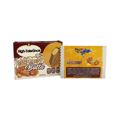 25 Pack 3.5g Shaped Bags & Boxes Set - High Tolerance Salted Caramel Butta
