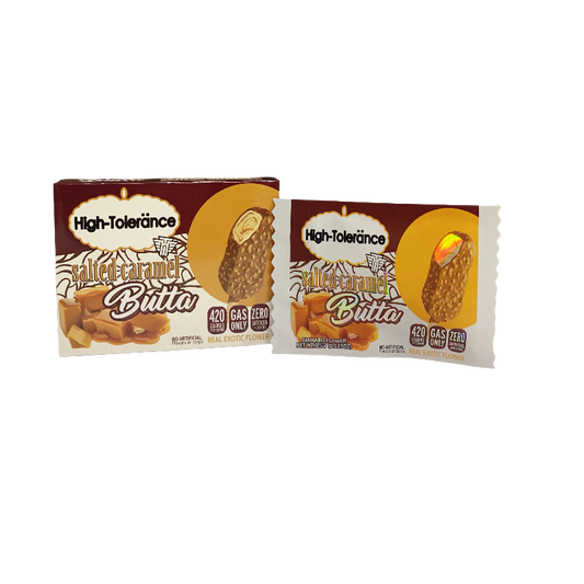 25 Pack 3.5g Shaped Bags & Boxes Set - High Tolerance Salted Caramel Butta