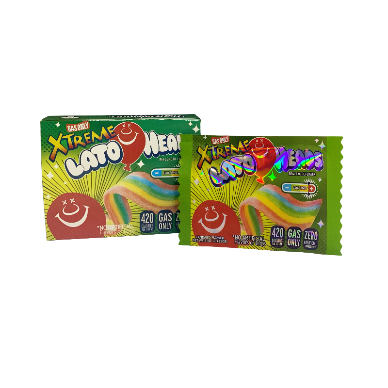 25 Pack 3.5g Shaped Bags & Boxes Set - Gas Only Xtreme Lato Heads